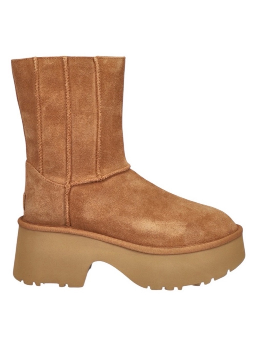 UGG New Authentic Classic Twin Seam New Heights Chestnut Suede Platform Zipper 8